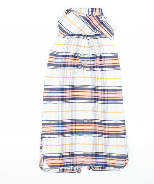 Miss Selfridge Womens White Check  Basic Button-Up Size 4