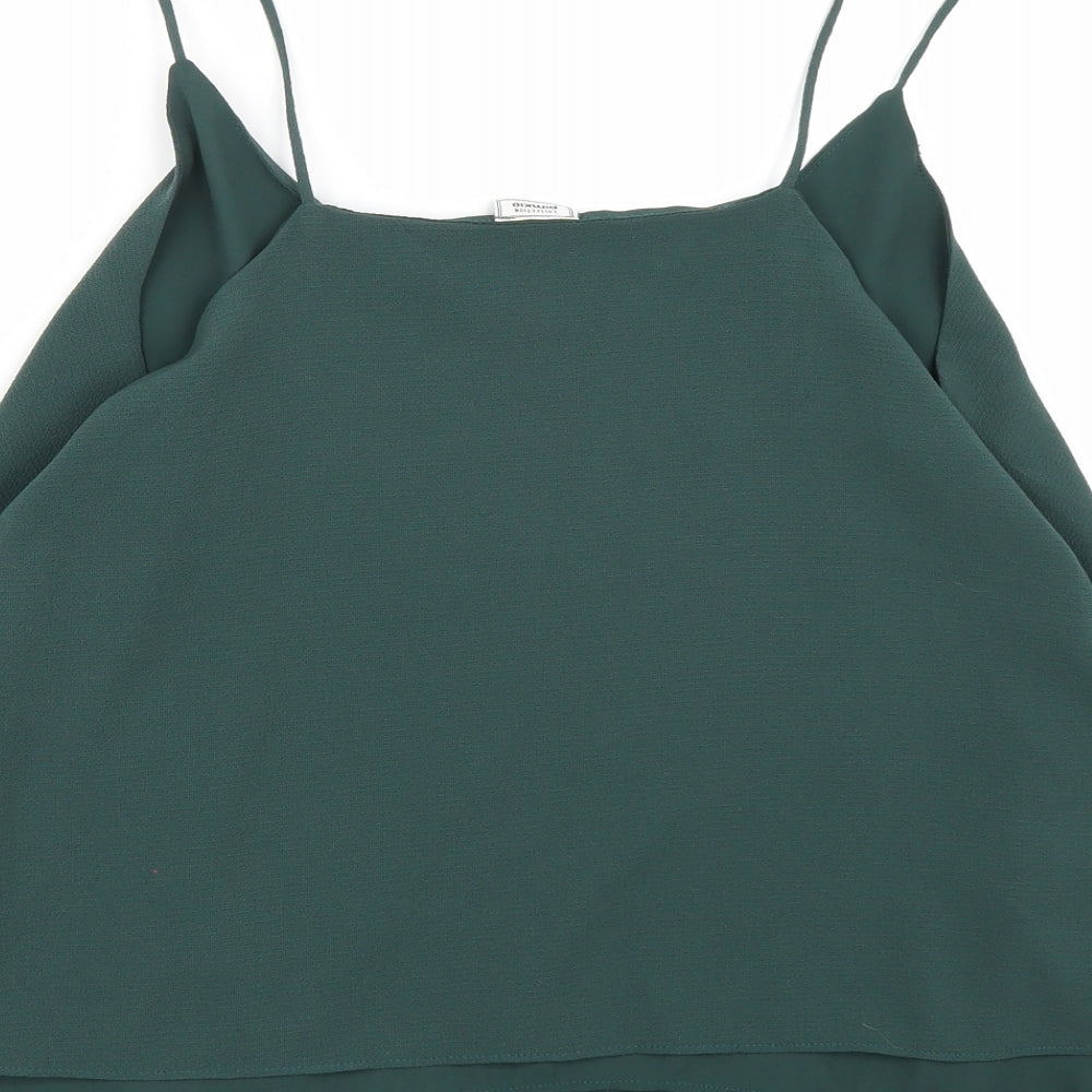 Womens UK Size M Pimkie Green Basic Tank