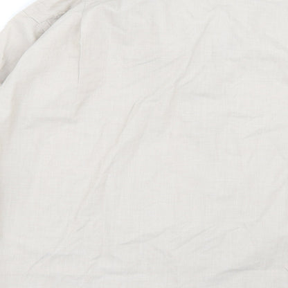 Mens UK Size 17 Cedar Wood Beige  Button-Up Long Sleeve Casual Shirt