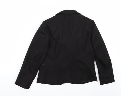 Back view of Pixie + diamond women’s black jacket coat, size UK 8