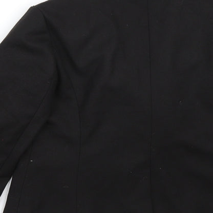 Brand and care label for Pixie + diamond women’s black jacket coat, size UK 8
