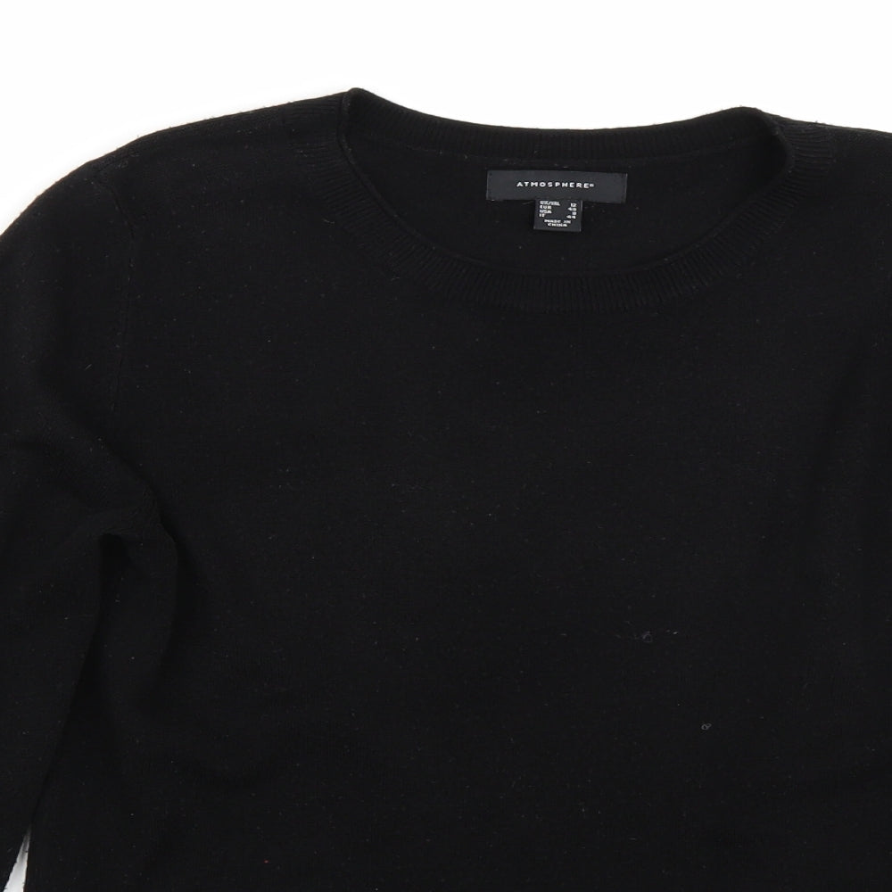 Close-up detail of Primark women’s black jumper, size UK 12