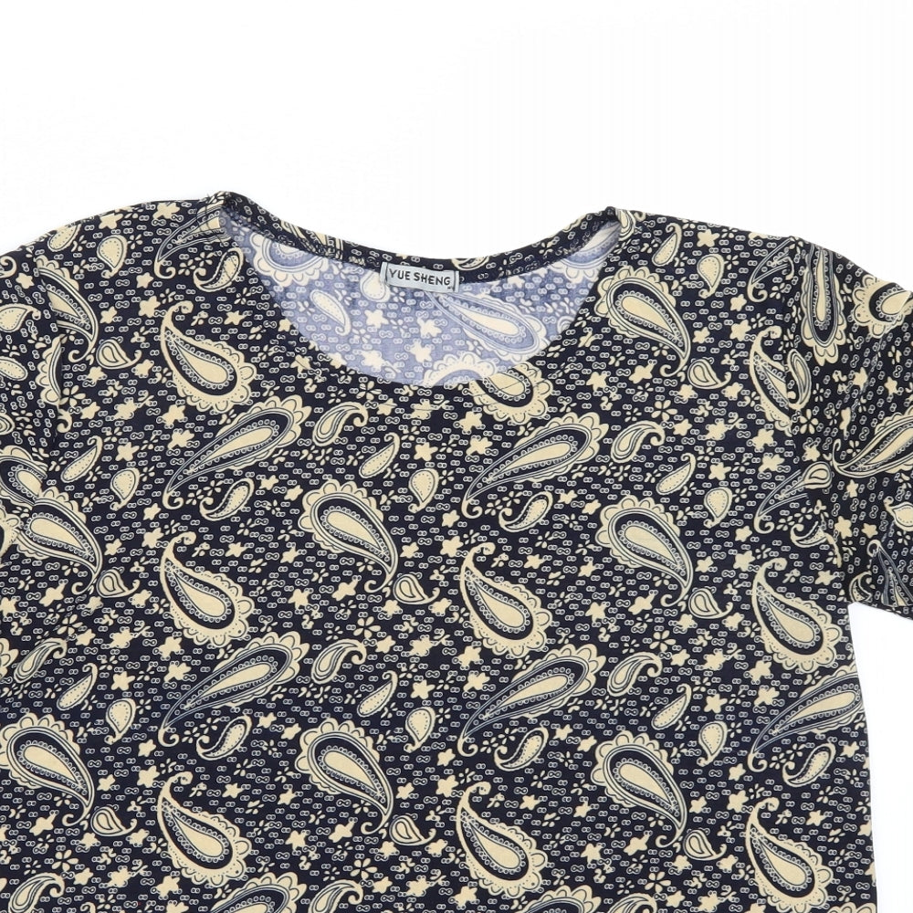 Womens UK Size M Yue sheng Blue Basic T-Shirt
