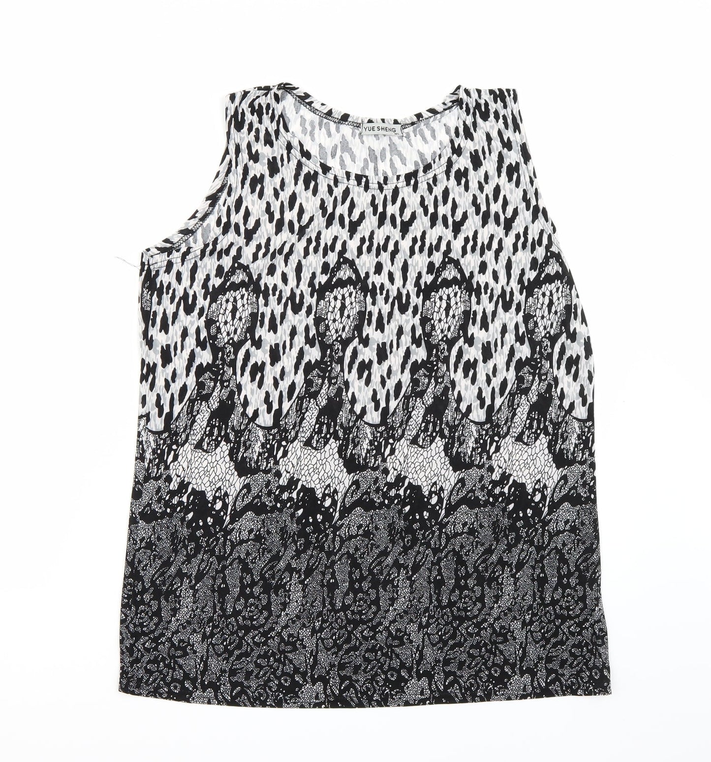 Womens UK Size M Yue sheng Black Basic T-Shirt