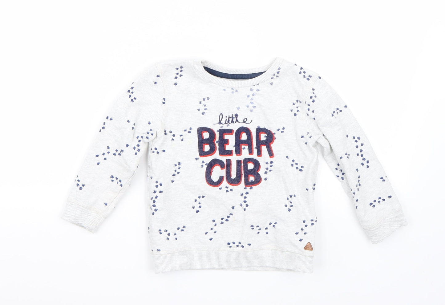 Mothercare Boys White   Pullover Jumper Size 2-3 Years