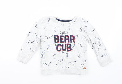 Mothercare Boys White   Pullover Jumper Size 2-3 Years