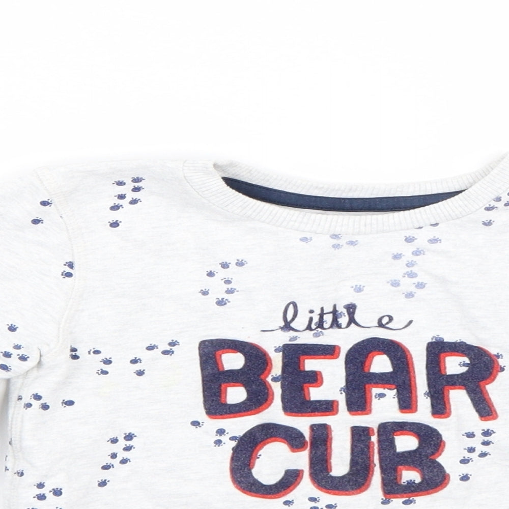 Mothercare Boys White   Pullover Jumper Size 2-3 Years