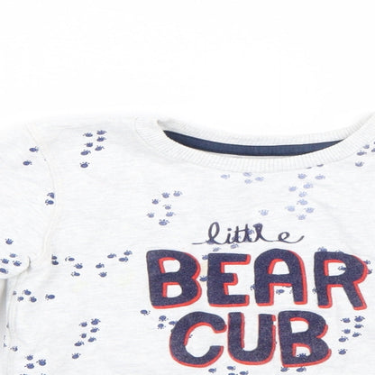 Mothercare Boys White   Pullover Jumper Size 2-3 Years