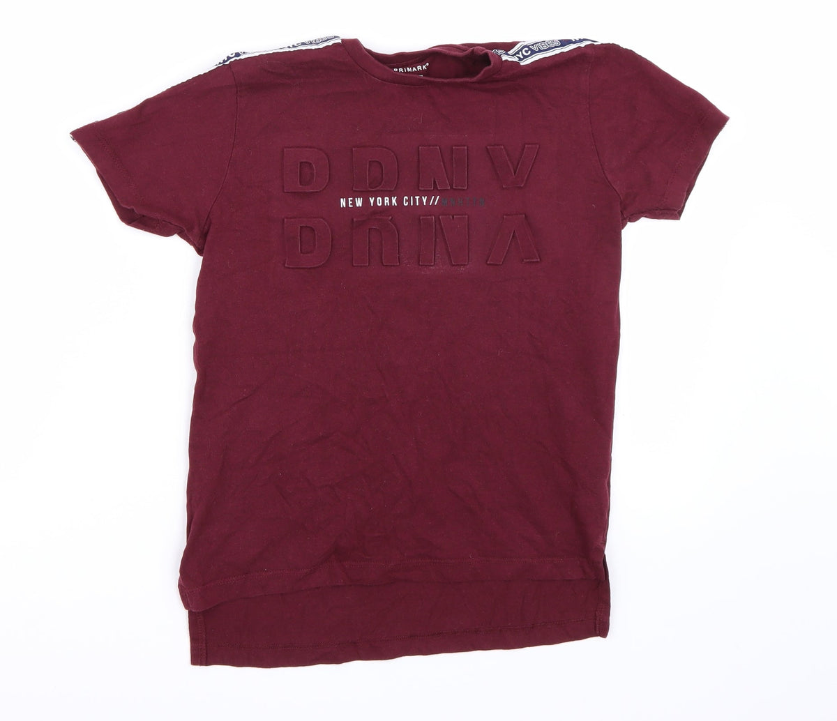 Additional front view of Primark boys’ purple basic t-shirt, size 8, years