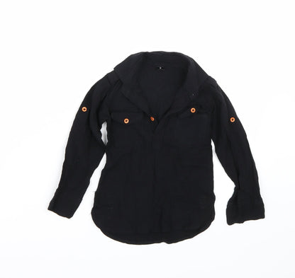 Front view of Preworn girls’ black basic blouse, size 2, years