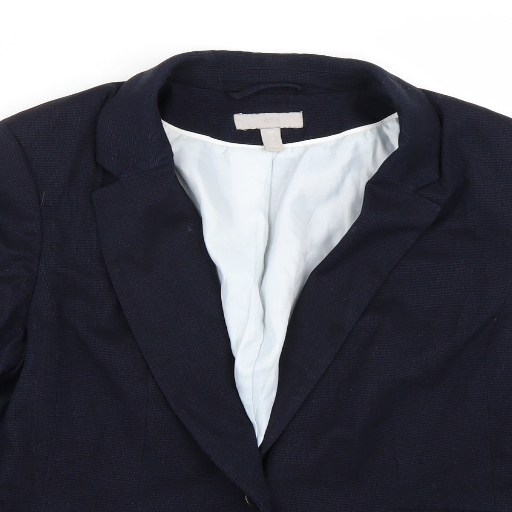 H&M Womens Blue   Jacket Blazer Size 14