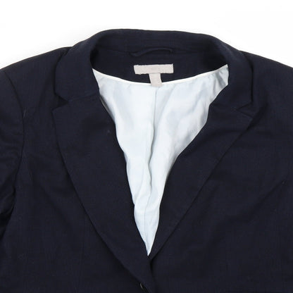 H&M Womens Blue   Jacket Blazer Size 14