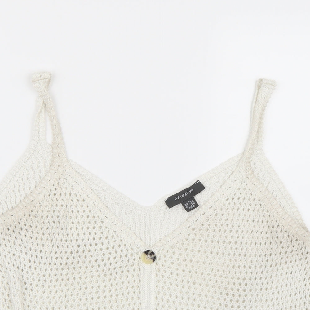Primark Womens White   Basic Tank Size L