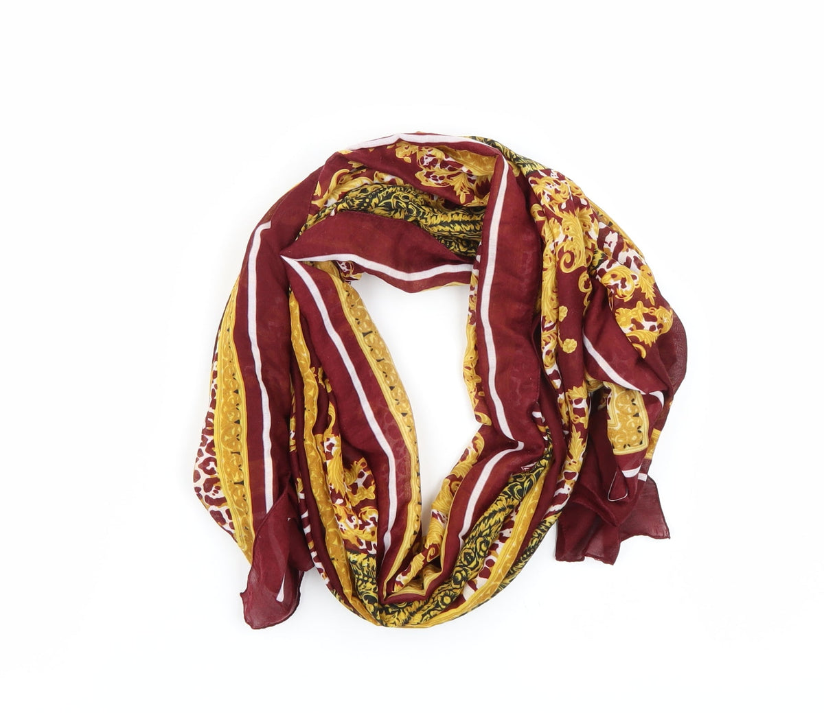 Front view of Preworn women’s purple scarf