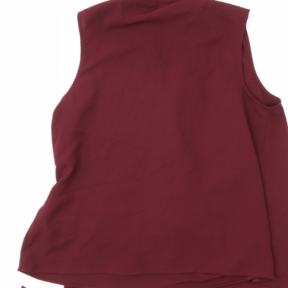 Womens UK Size 10 New Look Red Basic Blouse