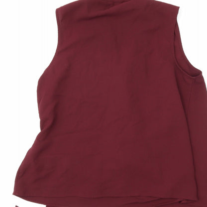 Womens UK Size 10 New Look Red Basic Blouse