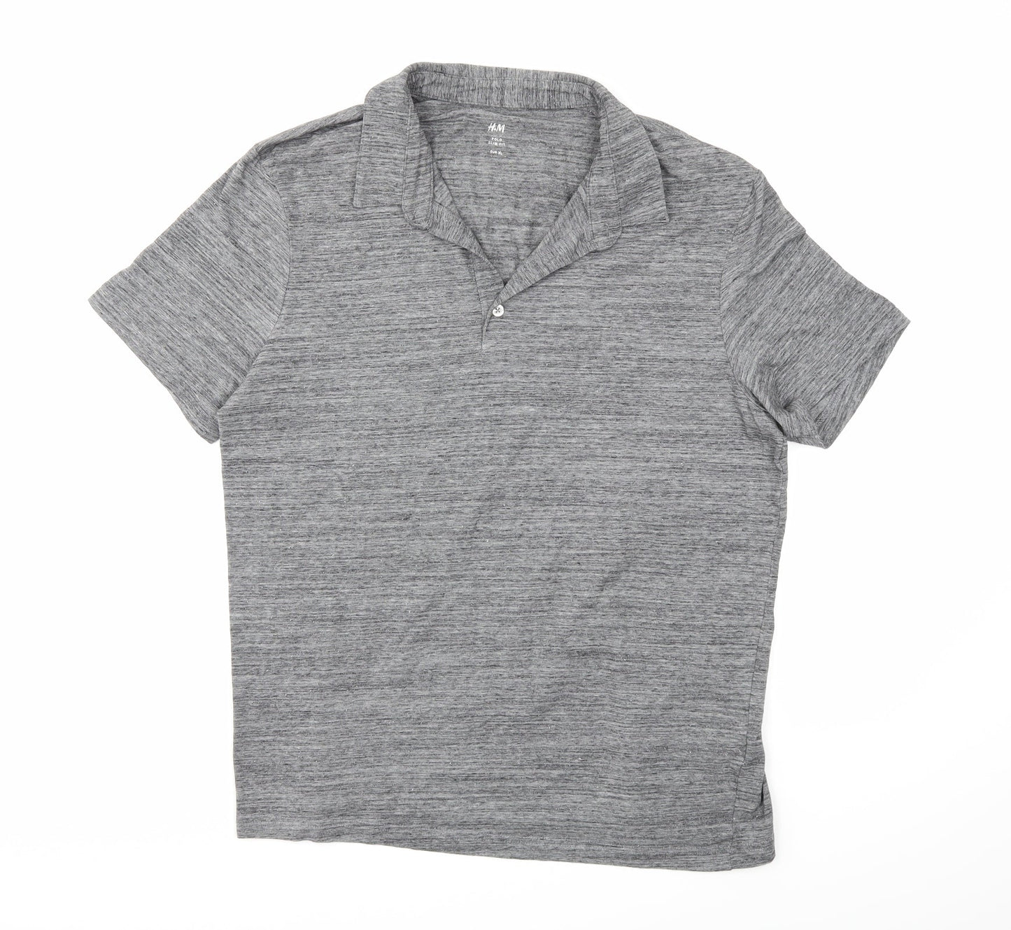 H&M Mens Grey    Polo Size XL