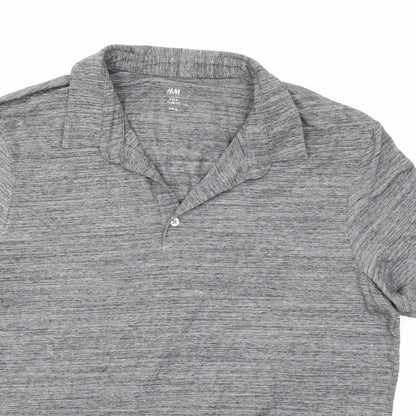 H&M Mens Grey    Polo Size XL