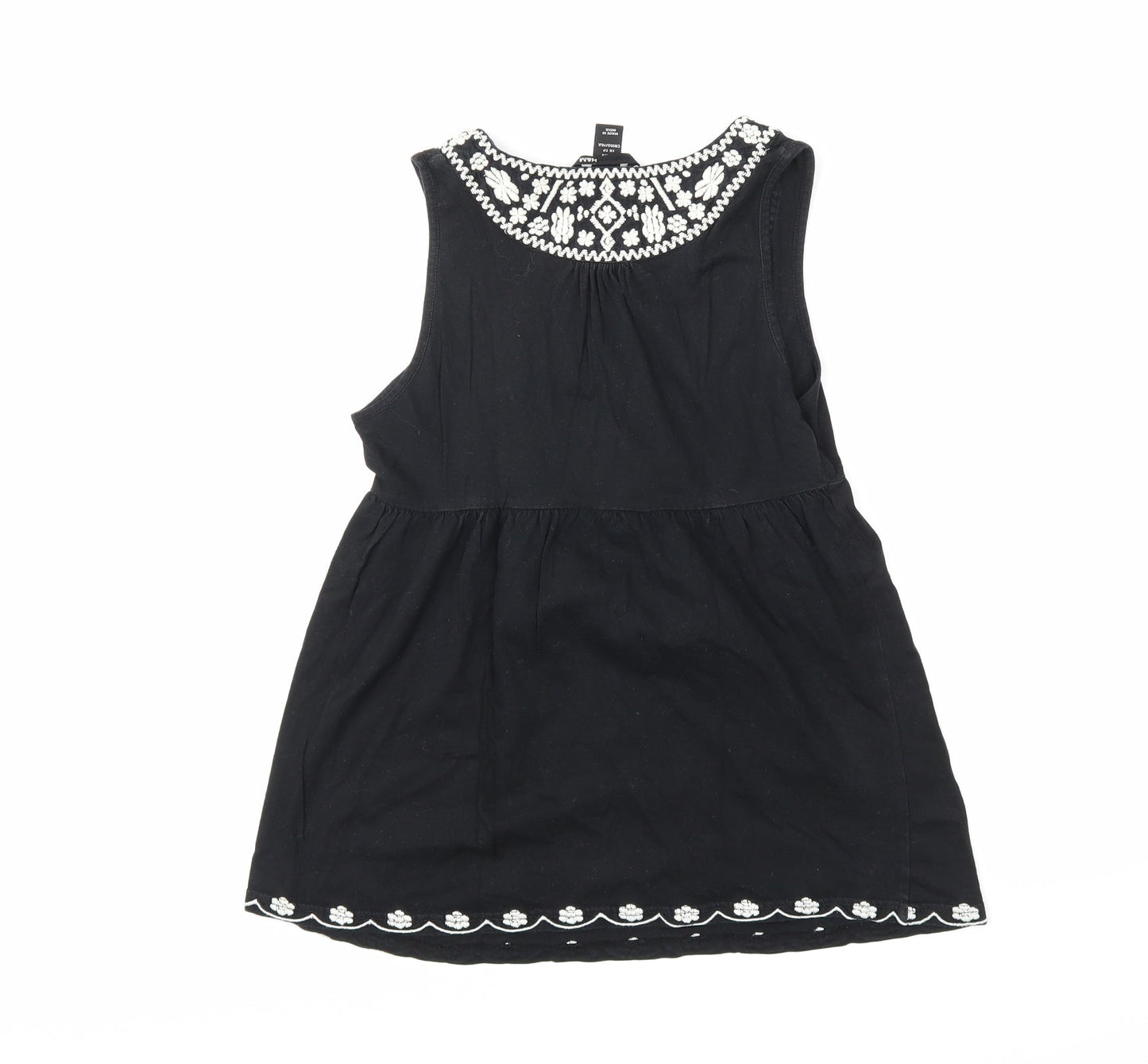 Womens UK Size XS H&M Black Basic Tank