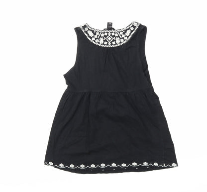 Womens UK Size XS H&M Black Basic Tank