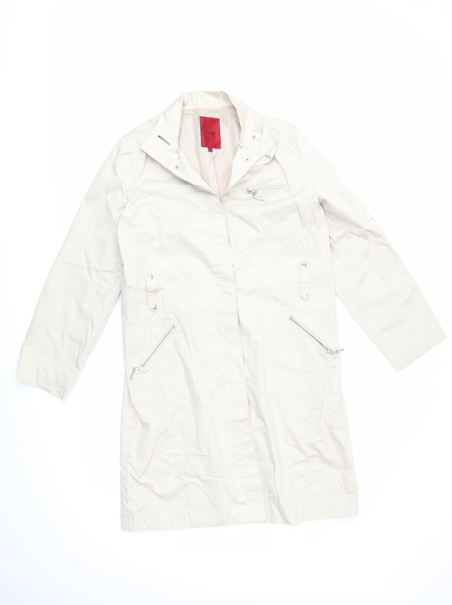 John Womens Beige   Overcoat Coat Size 12