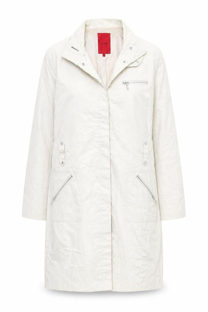 Front view of John women’s beige overcoat coat, size UK 12