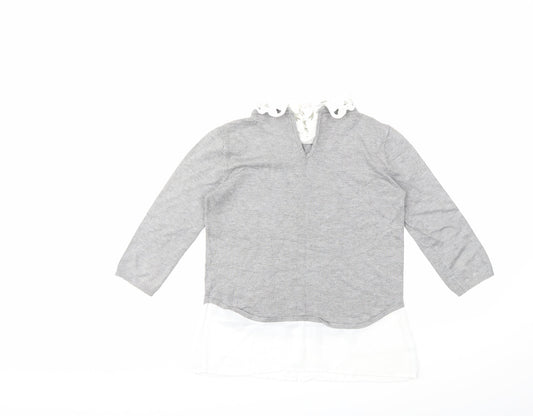 NAF NAF Womens Grey  Knit Pullover Jumper Size S