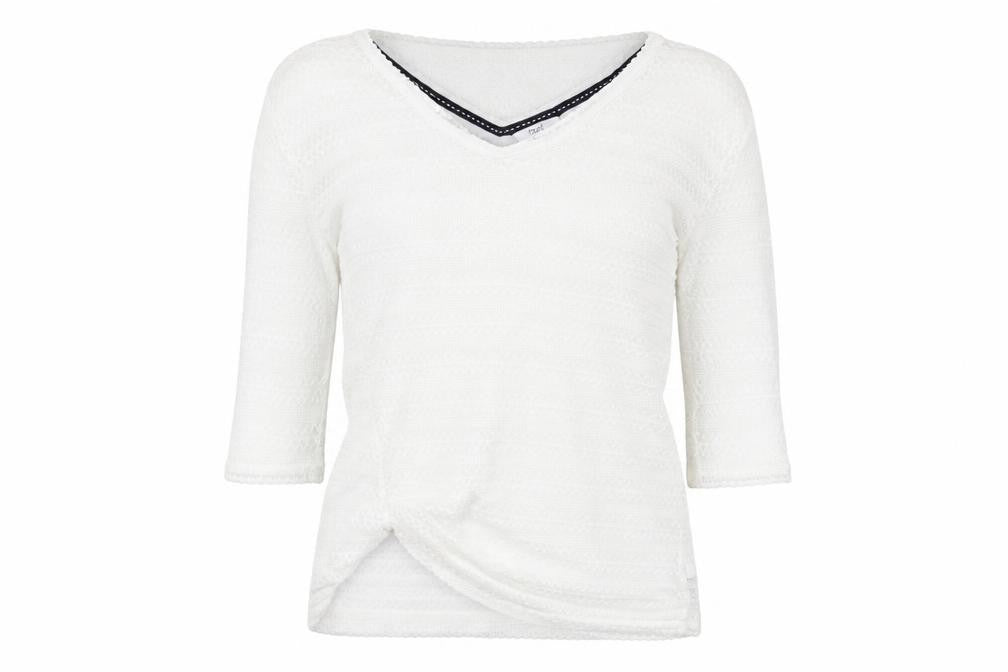 Front view of Next women’s white jumper, size UK 6