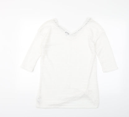 Back view of Next women’s white jumper, size UK 6
