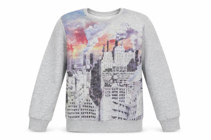 Front view of Marks & Spencer boys’ grey pullover sweatshirt, size 9-10, years - skyline