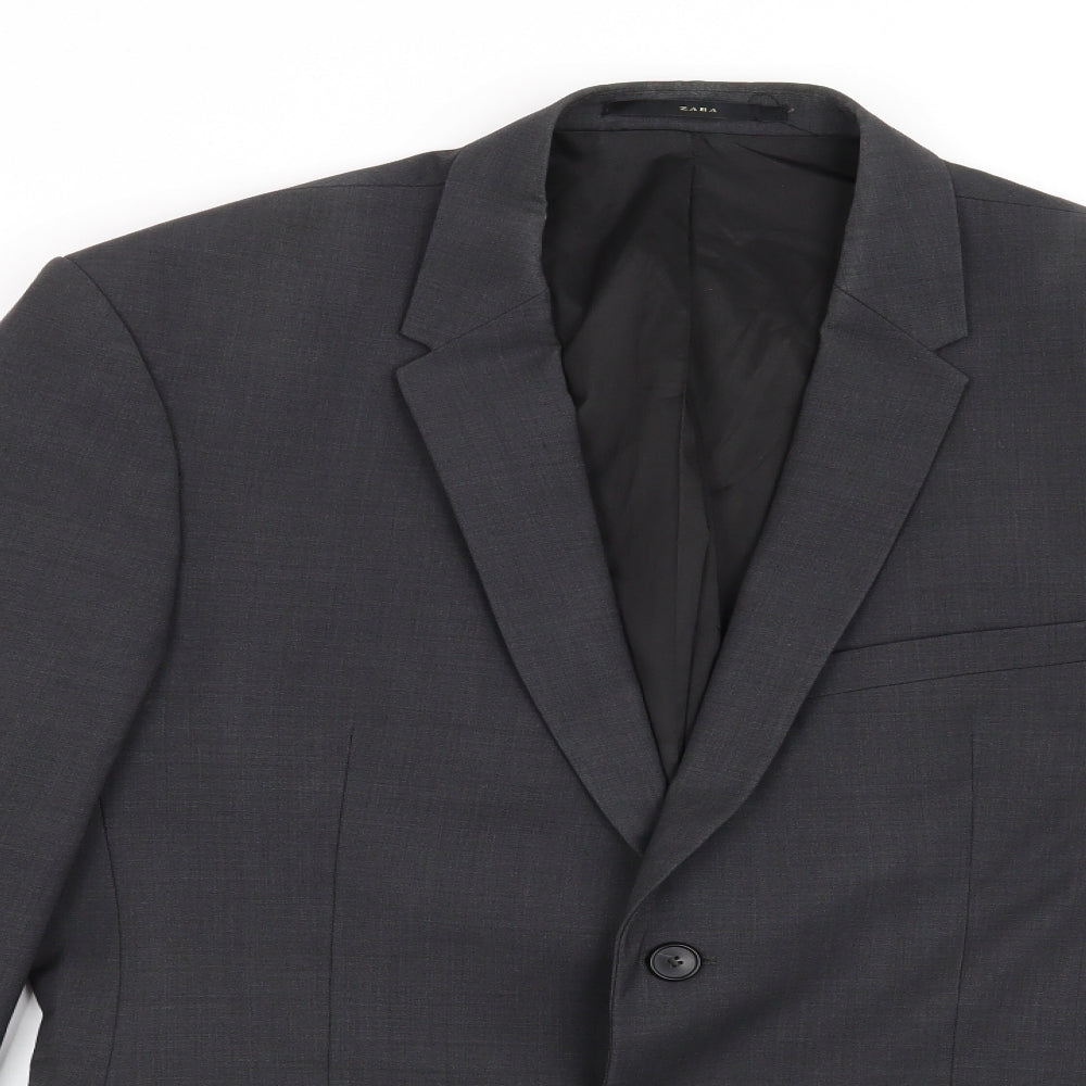 Mens UK Size M Zara Regular Grey Suit Jacket