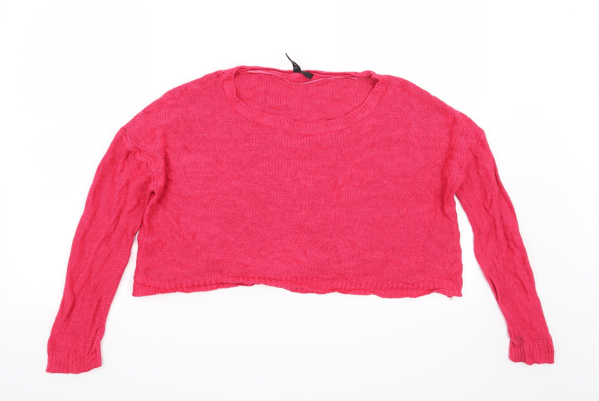 Additional front view of H&M women’s pink jumper, size UK 6