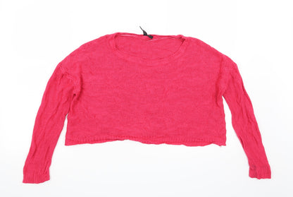 Additional front view of H&M women’s pink jumper, size UK 6
