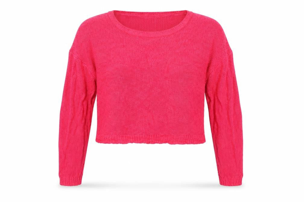 Front view of H&M women’s pink jumper, size UK 6