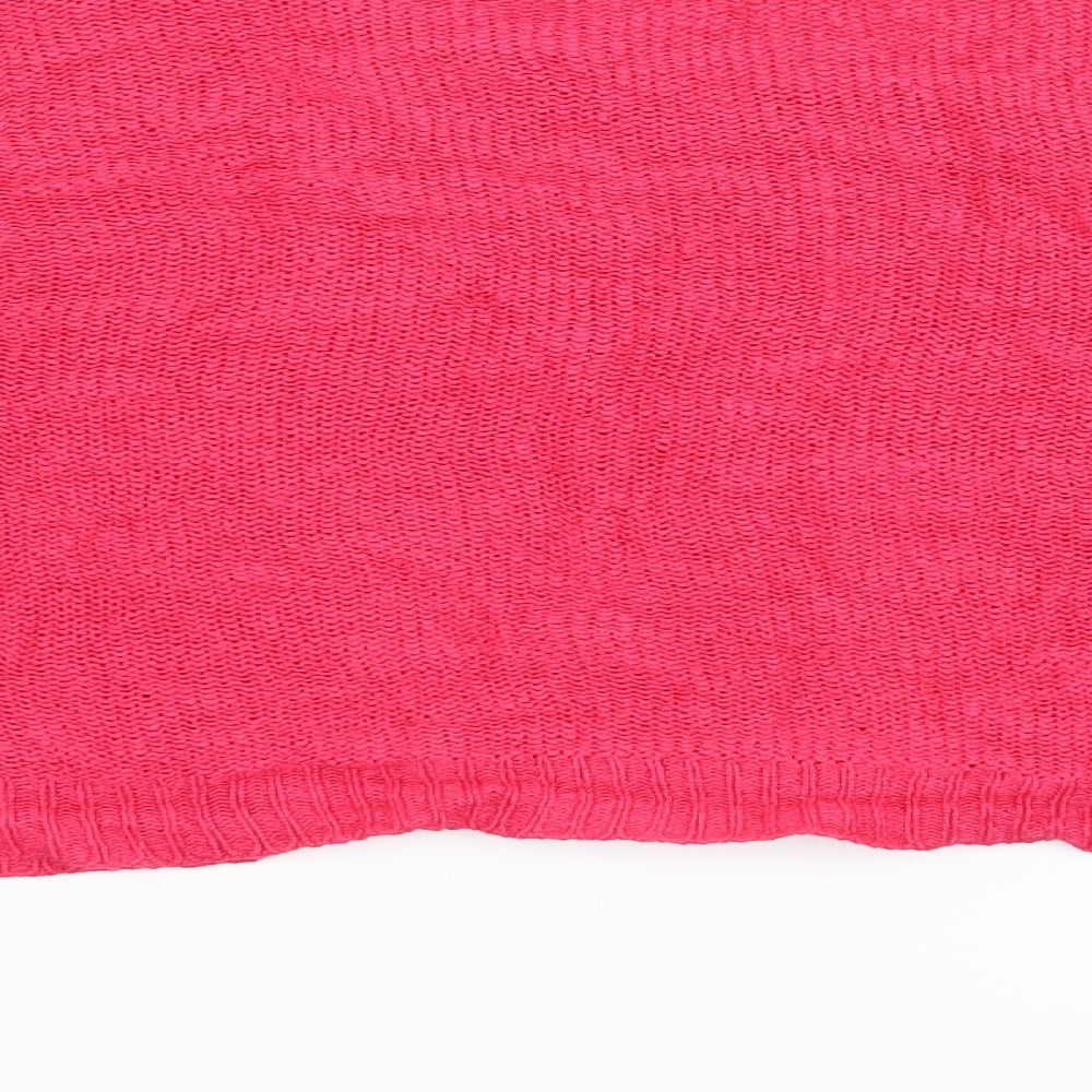 Brand and care label for H&M women’s pink jumper, size UK 6