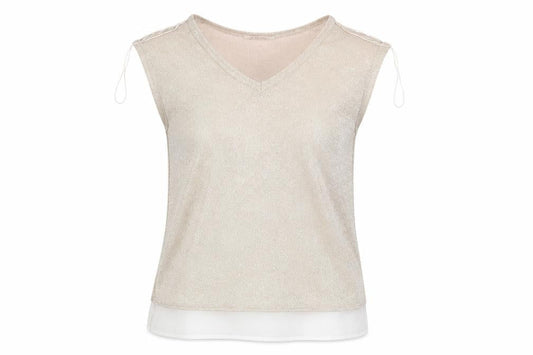 Front view of Preworn women’s gold basic blouse, size XS