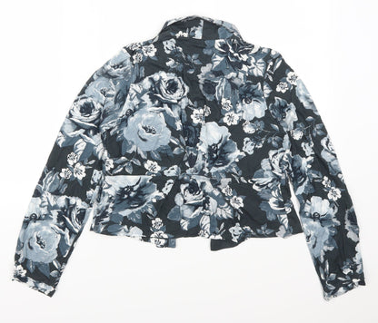 NEXT Girls Blue Floral  Cardigan Jumper Size 12 Years
