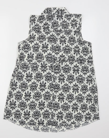 Peacocks Womens White Batik  Sheath  Size M