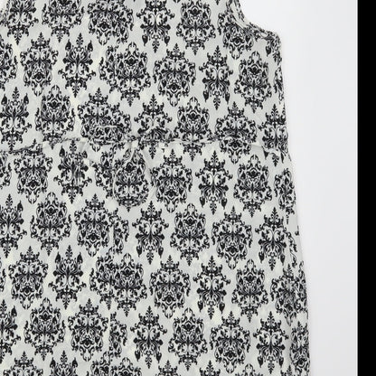 Peacocks Womens White Batik  Sheath  Size M