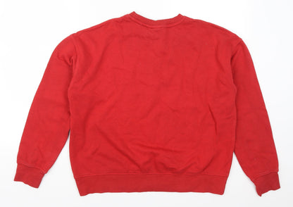 Primark Womens Red   Pullover Sweatshirt Size 10  - Naughty or Nice Mickey Mouse