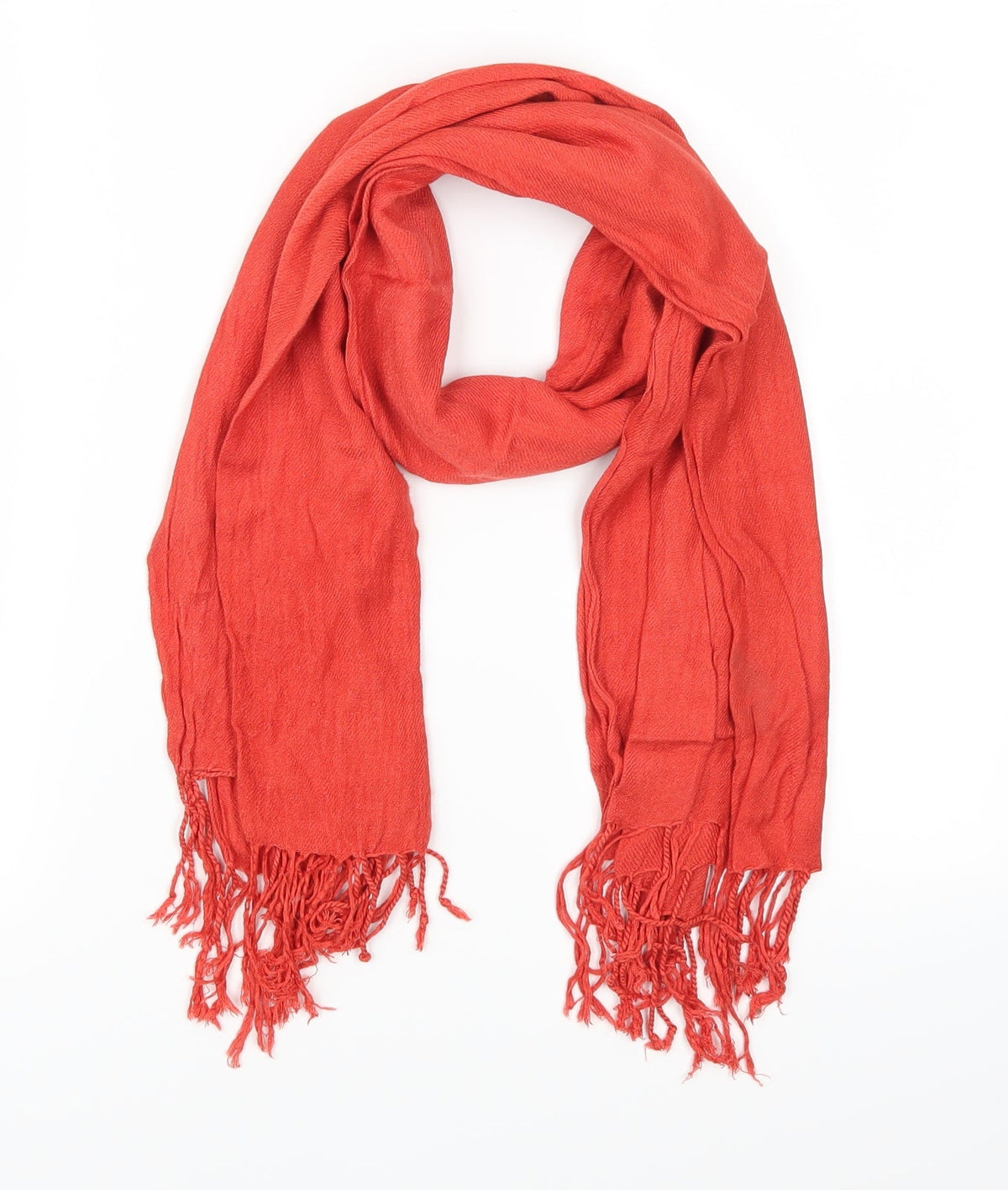 Front view of Preworn women’s red scarf