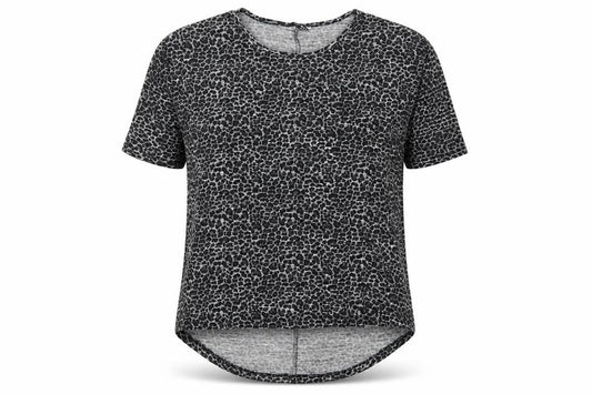 Front view of Select women’s grey animal print basic t-shirt, size UK 8