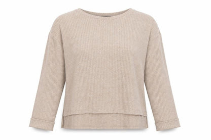 Front view of Primark women’s beige pullover sweatshirt, size UK 14