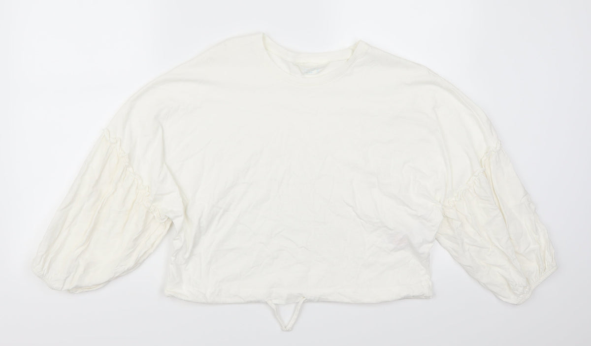 Additional front view of Primark women’s white pullover sweatshirt, size UK 10