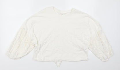 Additional front view of Primark women’s white pullover sweatshirt, size UK 10