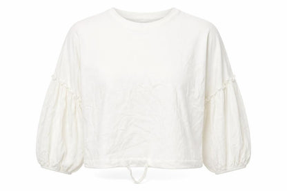 Front view of Primark women’s white pullover sweatshirt, size UK 10