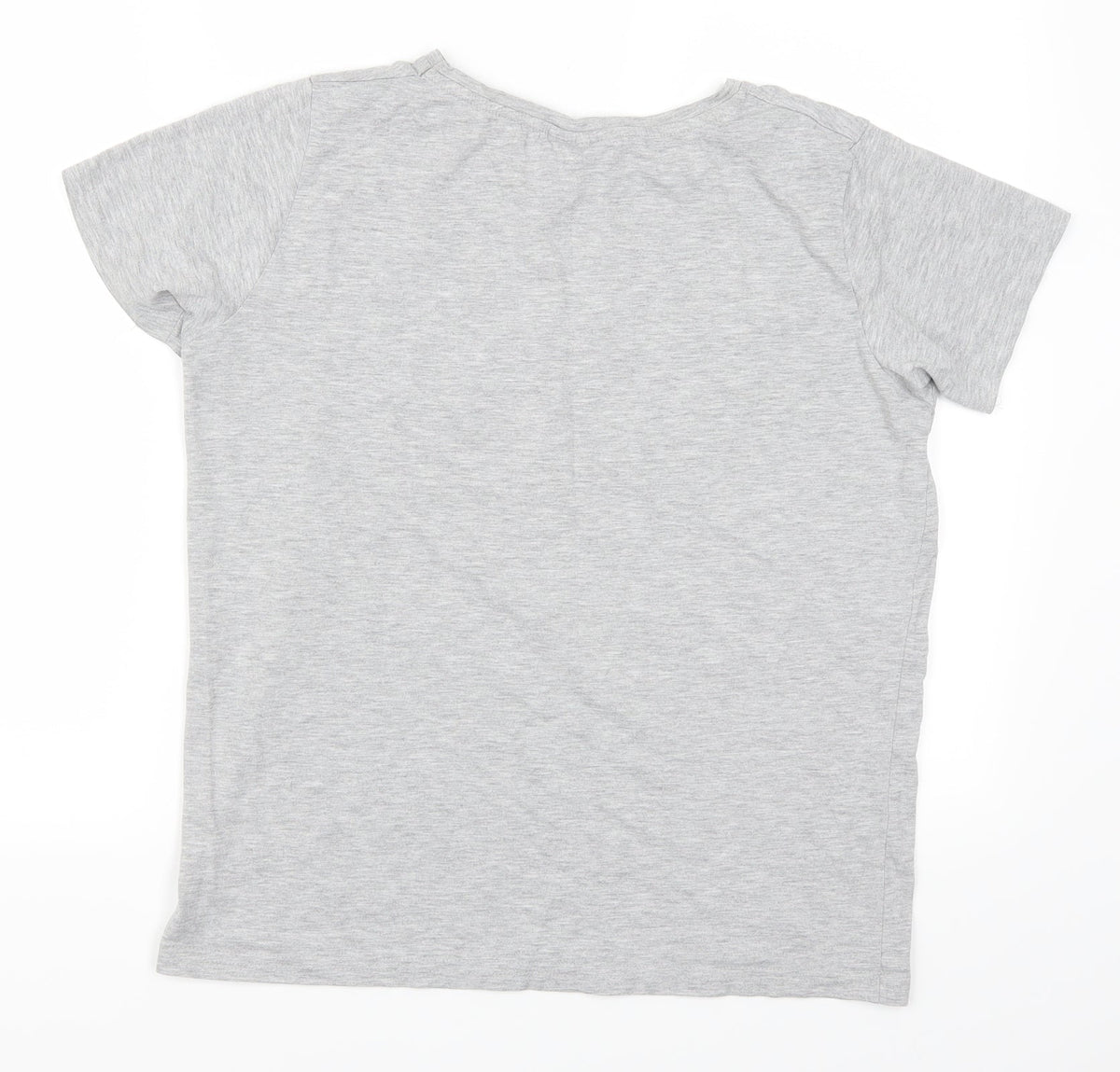 Back view of Gogglebox women’s grey basic t-shirt, size UK 12, - gogglebox