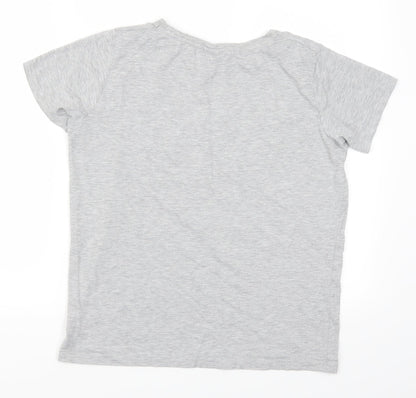 Back view of Gogglebox women’s grey basic t-shirt, size UK 12, - gogglebox