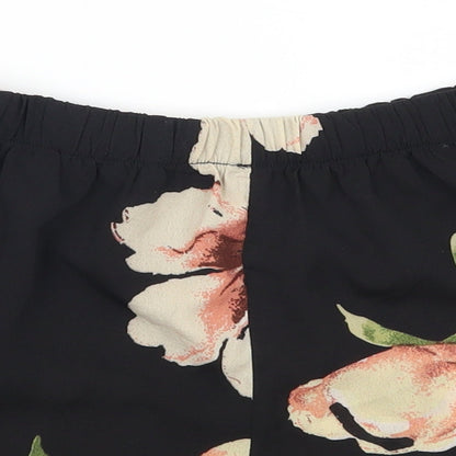SheIn Womens Black Floral  Mom Shorts Size S