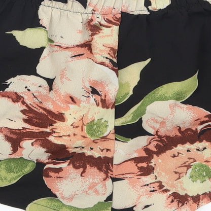 SheIn Womens Black Floral  Mom Shorts Size S